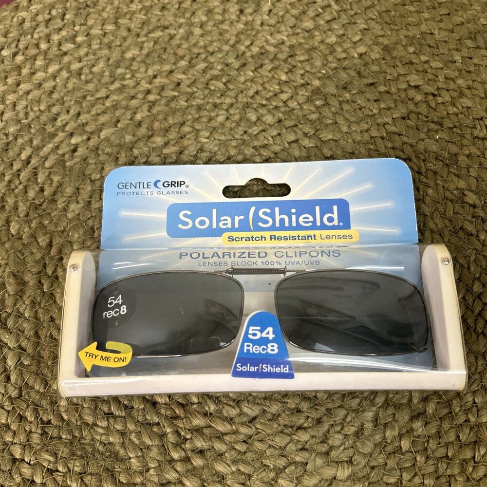 Gentle Grip Solar Shield Polarized Clipons 54 Rec 8 Stretch Fit